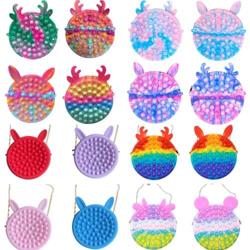 Simple Dimple Fidget Backpack Toys Mini Stress Reliever Toys For Adult Children Push Bubble Antistress Toys Funny Pop Fidget Toy