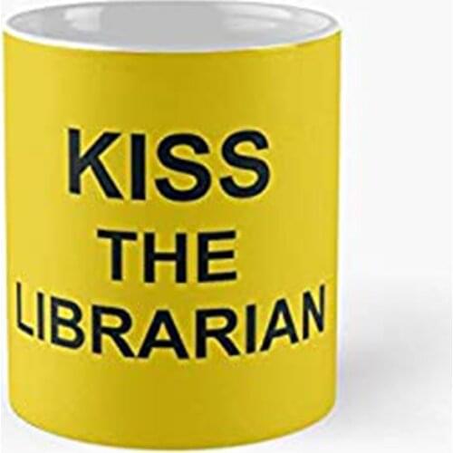 Kiss The Librarian Classic Yellow Mug Cup Coffee Tea Lovers BUFFY THE VAMPIRE SLAYER Gift