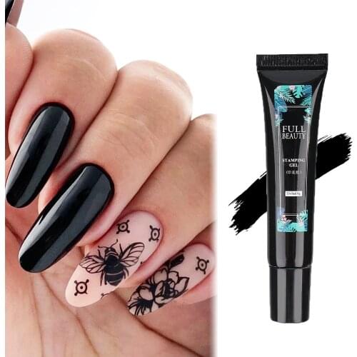 12 Colors Stamping Paint Black Varnish For Stamping Nail Art Design UV Gel Soak Off Polish Lacquer Stencils For Manicure NT1793