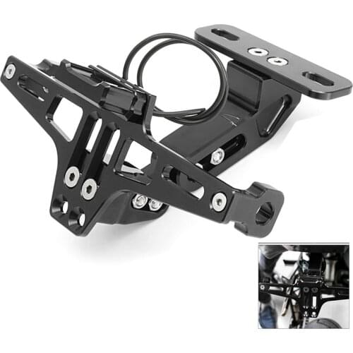 Cnc Frame Motorcycle License Number Plate Holder Bracket With Led Light Adjustable For Yamaha Bws R25 R3 Mt03 Msx