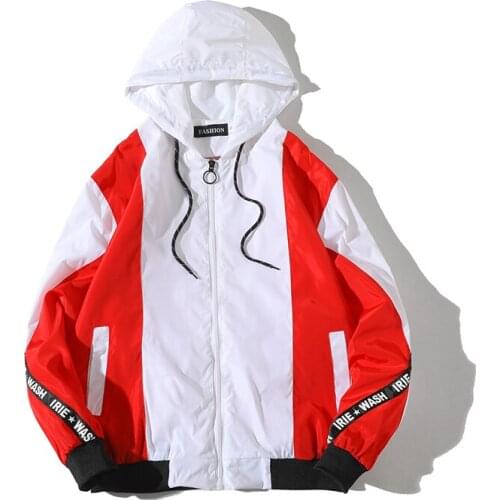 YuWaiJiaRen Fashion Hooded Jacket Men and Women Spring Autumn Casual Printed Zipper Cap Thin Windbreaker Hip Hop Streetwear