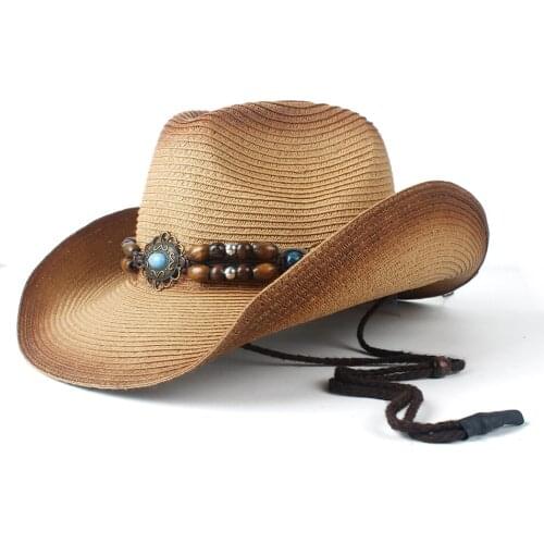Summer Women Men Straw Hollow Western Cowboy Hat For Gentleman Cowgirl Jazz Church Cap Dad Sombrero Beach Sun Hat