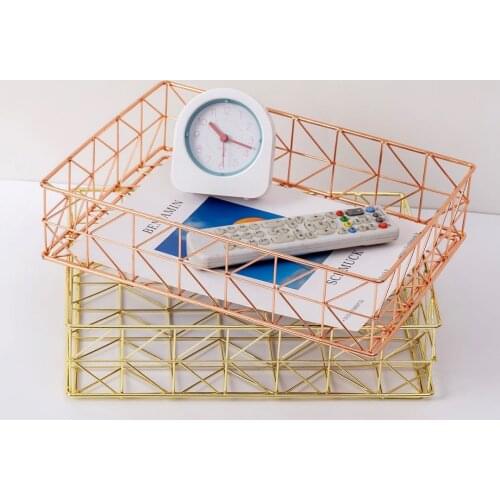Gold Metal File Tray Desk Accessorie Magazine Holder Handmade Overlayabl File Office Organizer Layering Paper Storage Paper Tray