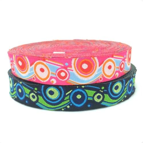 2015 NEW 5/8'' 16mm 10yard/sets Woven Jacquard Ribbon with rainbow Green For Dog Collar