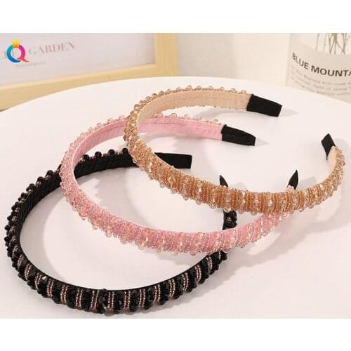 New Style Headband Fashion Crushed Hair Temperament Headband Crystal Beaded Fine Hair Bundle Simple Hairpin