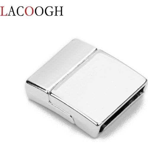 Wholesale Hole Size 3*15mm Copper Magnetic Clasps Rhodium Fits for Leather Cord DIY Necklaces Bracelets End Clasps Connector