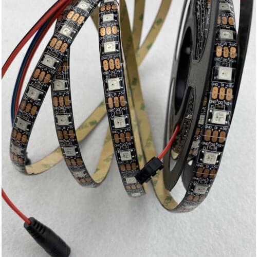 4m 60LEDs/m DC5V addressable WS2812B led pixel strip,waterproof by silicon coating,60pcs WS2812B/M with 60pixels;BLACK PCB