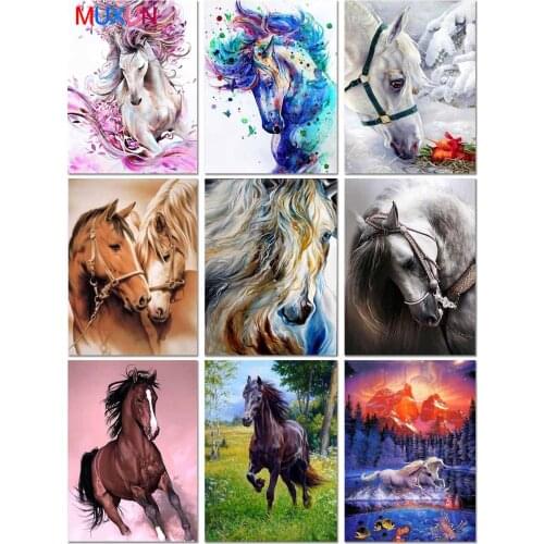 Full Div Diamond Painting Full Drill Abstract Horse New 5D Crystal Diamond Embroidery 3D Mosaic Diamond Art Home Decoration Lx37