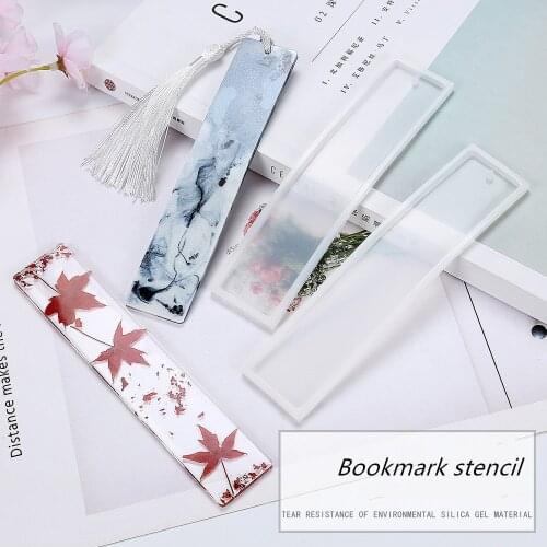 Rectangle Silicone Bookmark Mold, DIY Bookmark Mould Making Epoxy Resin Jewelry DIY Craft Silicone Transparent Bookmark Mold Hot