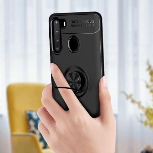 Luxury Silicone case For Samsung Galaxy A21S A31 A51 A71 5G Case Soft Cover For Galaxy A41 A11 A21 A01 A20E A70E Finger Ring