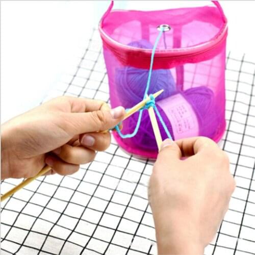 Mesh Sewing Kit Bag Organizer Hollow DIY Hand Weaving Yarn Bag Crochet Thread Storage Mesh Holder DIY Hand Weaving Tools