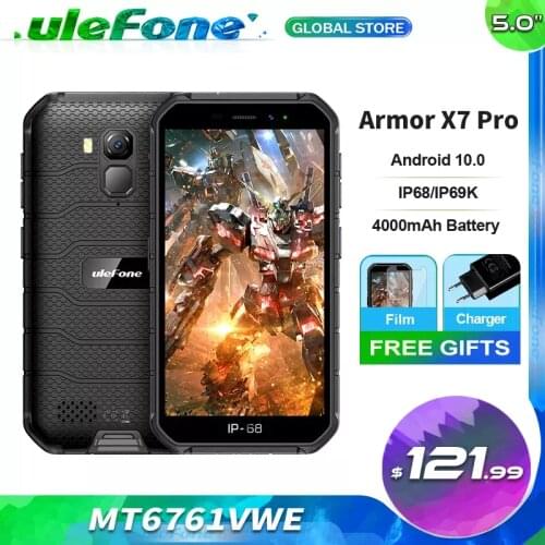 Ulefone Armor X7 Pro IP68/IP69K Waterproof Rugged Phone Android 10 Mobile Phone 4GB RAM 32GB ROM NFC 4000mAh Smartphone
