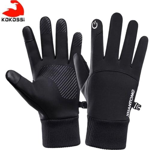 KoKossi Outdoor Sports Gloves Touch Screen Men Driving Motorcycle Snowboard Gloves Non-slip Ski Gloves Running Warm Fleece Glove