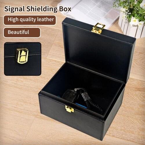 Car Key Signal Shielding Box RFID Information Anti-scan Prevent Radio Frequency High-end PU Leather Anti-electronic Theft Boxs