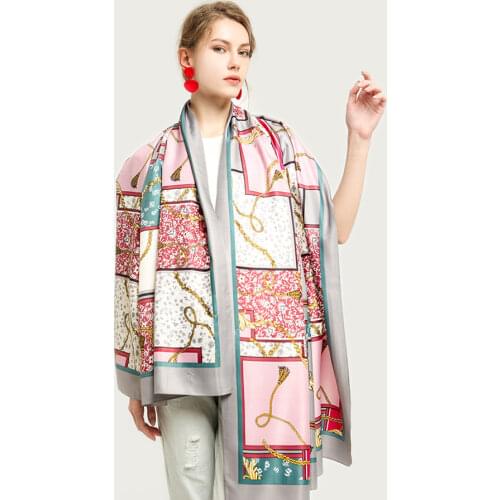 New Spring Women Luxury Shawl Wrap Bright Print Pattern Large Silk Scarf Foulard [5015]