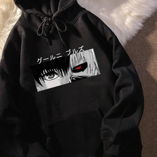 Tokyo Ghoul Kaneki Ken Eyes Japan Anime Print Pullovers Hoodie Loose Hip Hop Sweatshirt Punk Streetwear Harajuku Women Hoodie