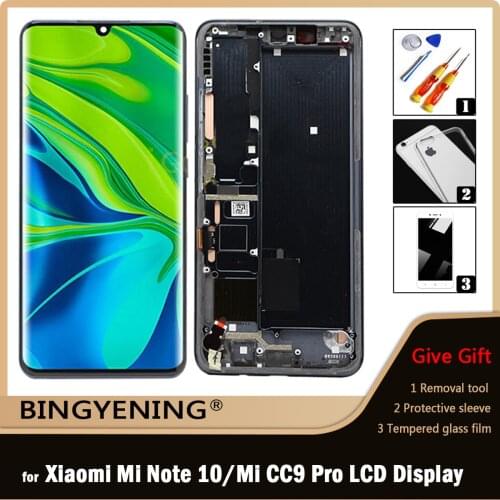 For Xiaomi Mi Note 10 LCD Display Screen Touch Digitizer Assembly For 6.47‘’ Xiaomi Mi CC9 Pro/Mi Note 10 Pro With Frame Replace