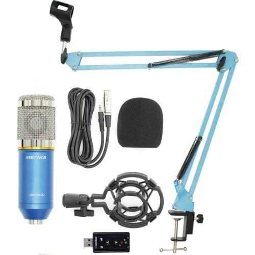 Free Sound Card Professional BM-800 Condenser Microphone BM 800 Cardioid Pro Audio Studio Vocal Recording Mic+Standing holder