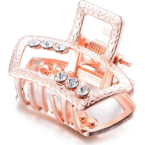 1 Pcs Fashion Crystal Rhinestones Hairpin Geometric Triangle Round Shape Women Hair Clips Barrettes Hair Styling Accessories