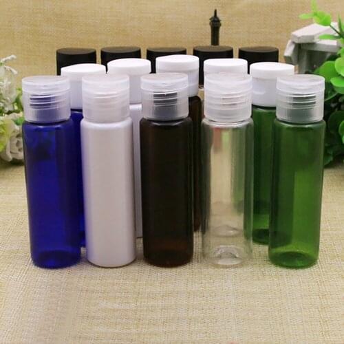 100pc 30ml blue brown white clear Plastic Cream Bottle Flip cap Refillable Cosmetic Lotion Pack Empty Shower Gel Shampoo Bottles
