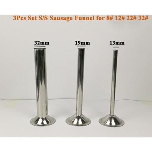 #12 22# 32# Meat grinder sausage stuffer tube funnel filler for Sausage casings stainless steel tube