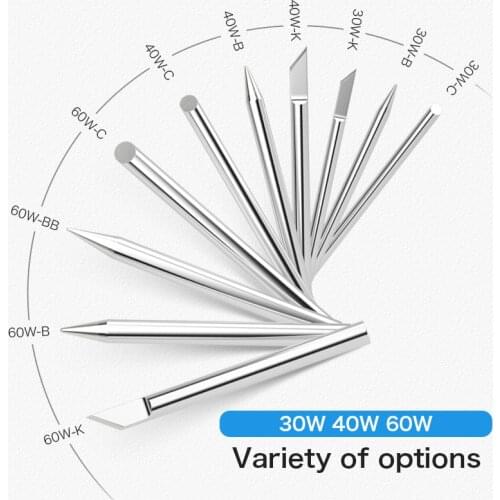 3Pcs KELLYSHUN External heating electric soldering iron tip 30W 40W 60W Electric soldering iron tips