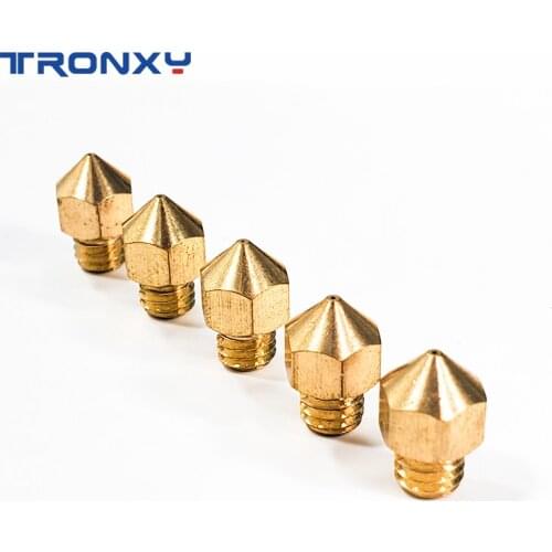5pcs Tronxy MK8 Nozzle 0.4mm J-head Extrusion Nozzle For 1.75mm Filament Brass Copper Nozzles 3D Printer Parts and Accessories