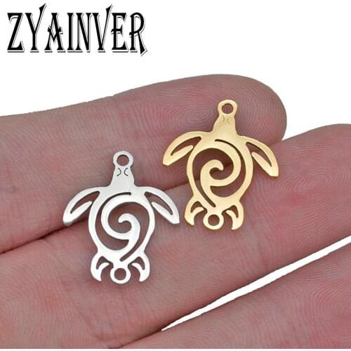 5pcs/lot 100% Stainless Steel Gold Sea Turtle DIY Charms Wholesale Connectors Jewelry Making Necklace Bracelet Pendant Findings