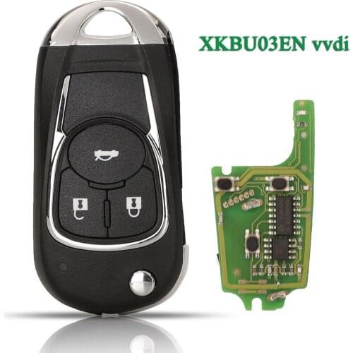 Bilchave 3 Buttons Remote Control Flip Car Key Fob For VVDI Xhorse Fit Buick Envision 2016 XKBU03EN Wired Mode