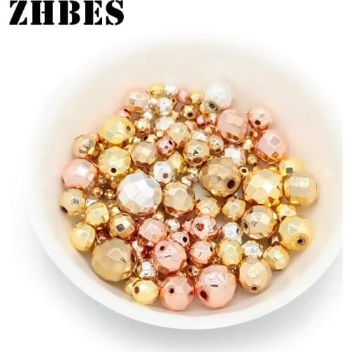 2-10MM Natural Stone Rose Gold,Black,Silvers Faceted Round Hematite Spacer Loose Beads For DIY Jewelry Making Bracelet Findings