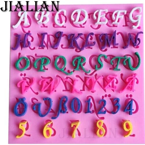 Numbers letters chocolate Party wedding cake decorating tools DIY baking fondant silicone mold T0197