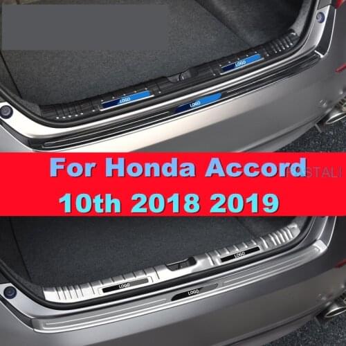 For Honda Accord 10th 2018 2019 Trunk rear guard tailgate decorative door sill internal external stainless steel Car accessories