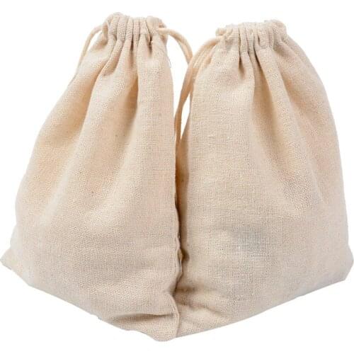 13x18cm Jute Cotton Drawstring Bags for Christmas Favors Gift Bag Rustic/Folk/America/Country-Christmas Wedding Supplies 50pcs