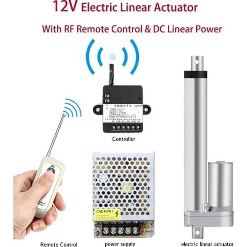 12V Electric Linear Actuator + RF Remote Control + DC Linear Power Supply For Open and Close Car Trunkp Doors Windows