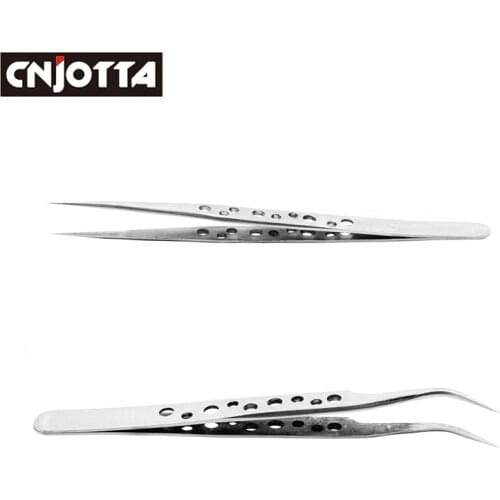 Electronics Industrial Tweezers Anti-static Curved Straight Tip Precision Stainless Forceps Phone Repair Hand Tools Sets