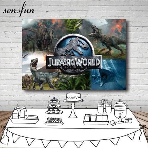 3 Options Jurassic Dinosaur Party Backdrop For Photo Studio Forest Children Happy Birthday Party Photgraphy Backgrounds Custom