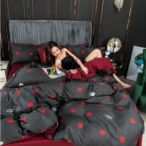 60 Weaves Top-level Satin Long Staple Cotton Bedding Set Luxurious Solid Color Soft Duvet Cover Bed Sheets Pillowcase Queen Size