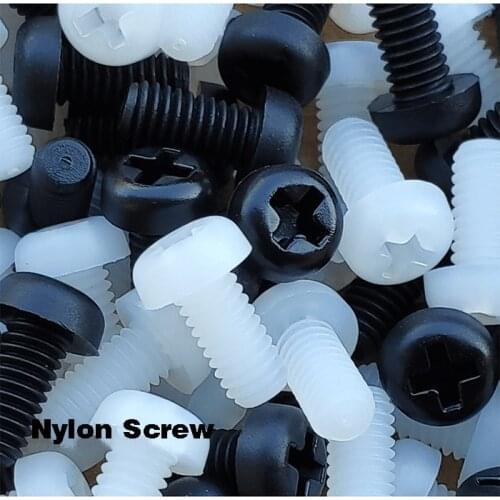 M2 M2.5 M3 M4 M5 M6 M8 Black White Nylon Pan Head Machine Phillips Plastic Metric Thread Round Head Bolt