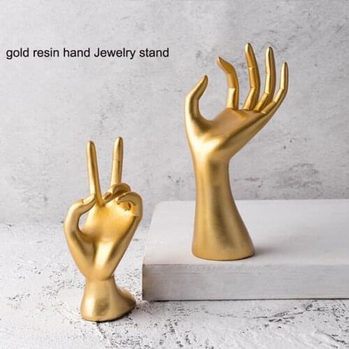 Mannequin Resin Hand Gift Decoration Holder Jewelry Display Stand Holder Ring Necklace Bracelet Bangle Watch Storage