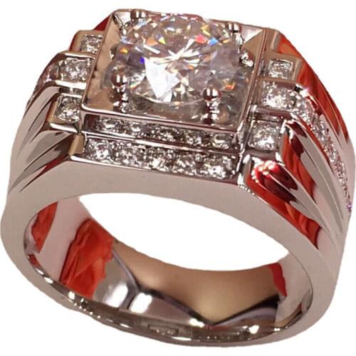 Vintage Mens Rings Sterling Silver S925 Jewelry Luxury Diamond Elegant Wedding Exquisite Party Engagement Proposal Gift Fine