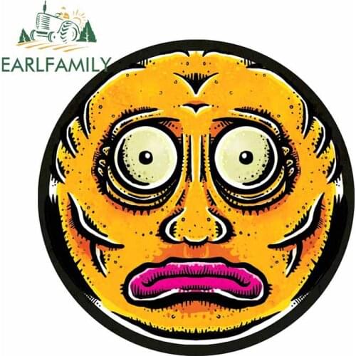 EARLFAMILY 13cm x 12.8cm for Upset Face Car Stickers Motorcycle RV Decal Windshield Anime Windows Refrigerator Cartoon Graphics