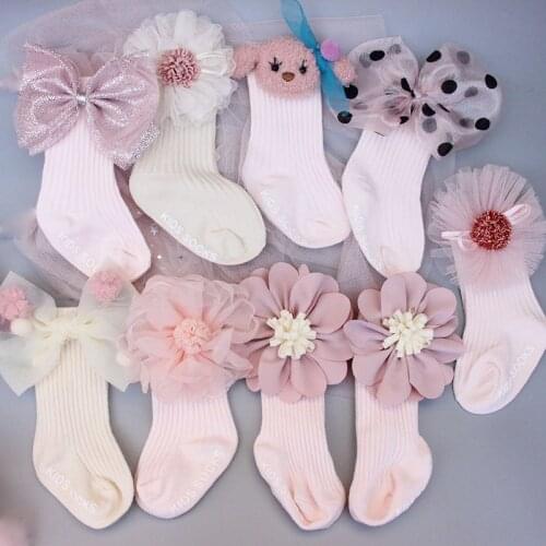 Girls Baby Socks Lace Mesh Flower Accessories Newborn Cotton Toddler Anti Slip Floor Socks Infant Clothing