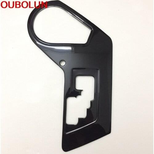 OUBOLUN For Toyota RAV4 2016 2017 2018 LHD Special Paino Black Wood Paint Carbon Front Gear Shift Switch Panel Inner Cover Trim