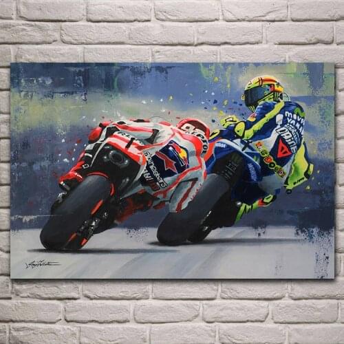 Motorcycle Racer Posters And Prints Canvas Paintings Wall Art Pictures for Living Room Decor (No Frame)