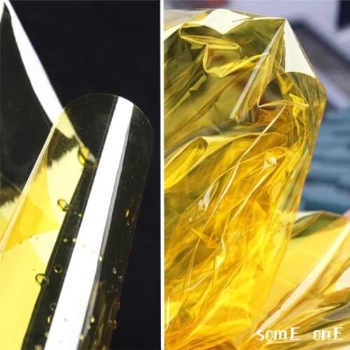 Tpu Fabric transparent Yellow PVC Liquid Plastic film DIY Waterproof Clothes Raincoat Crystal Bags Decor Designer Fabric