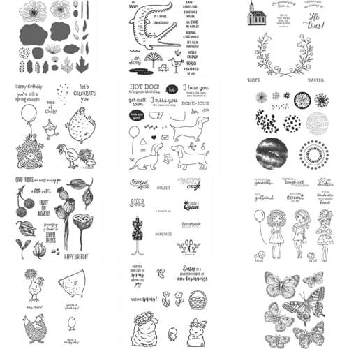 Cutting Dies And Stamp Back Blooms Gift Of Hope Cling Salut Poulette For DIY Scrapbooking Embossing Paper Cards2021