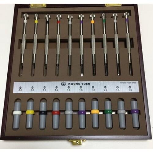 CHINA Made Micro Flat Head Screwdriver in millimeter slot type screwdriver TO repair the watch 10pieces for set BOX 0.6-2.0