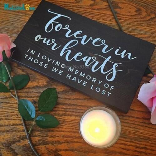 Forever in our hearts loved ones lost memorial Wedding Party Removable Vinyl Stickers BA245