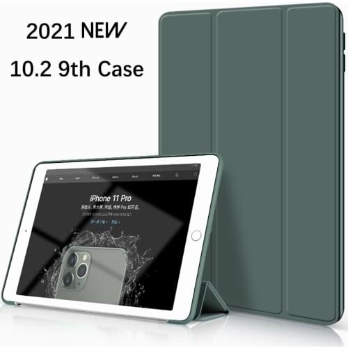 For iPad 7th 10.2 inch 2019 Smart Case Funda PU Soft Silicone Cover Protective Shell Magnet Wake Capa Coque A2197 A2198 A2200