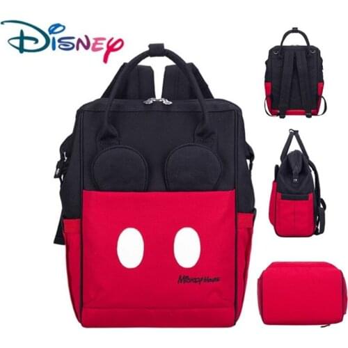 Disney Minnie Mickey Diaper Bag Oxford Large Capacity Mummy Backpack Baby Care Nursing Handbag Outdoor Travel Baby Feeding Bag
